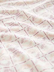 Ecru Tile Print Linen Modal Soft Touch Sleeveless Crew Neck Tank Vest Top - Image 7 of 7