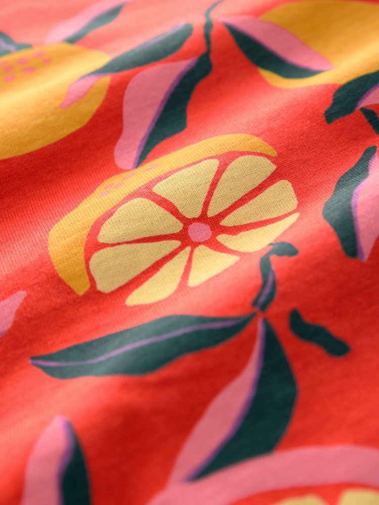 Estampado gráfico de limones rojo - Short Sleeve Crew Neck 100% Cotton T-Shirt - Imagen 3 de 3 Estampado gráfico de limones rojo - Short Sleeve Crew Neck 100% Cotton T-Shirt - Imagen 3 de 3