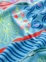 Blue Multi Print Graphic 100% Cotton T-Shirt Dress - Image 7 of 7