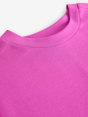 Bright Pink Heavyweight Short Sleeve Crew Neck Maxi T-Shirt Dress - Image 7 of 7