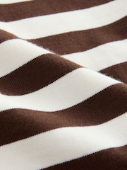 Chocolate Brown Stripe Heavyweight Short Sleeve Crew Neck T-Shirt - Image 2 of 3
