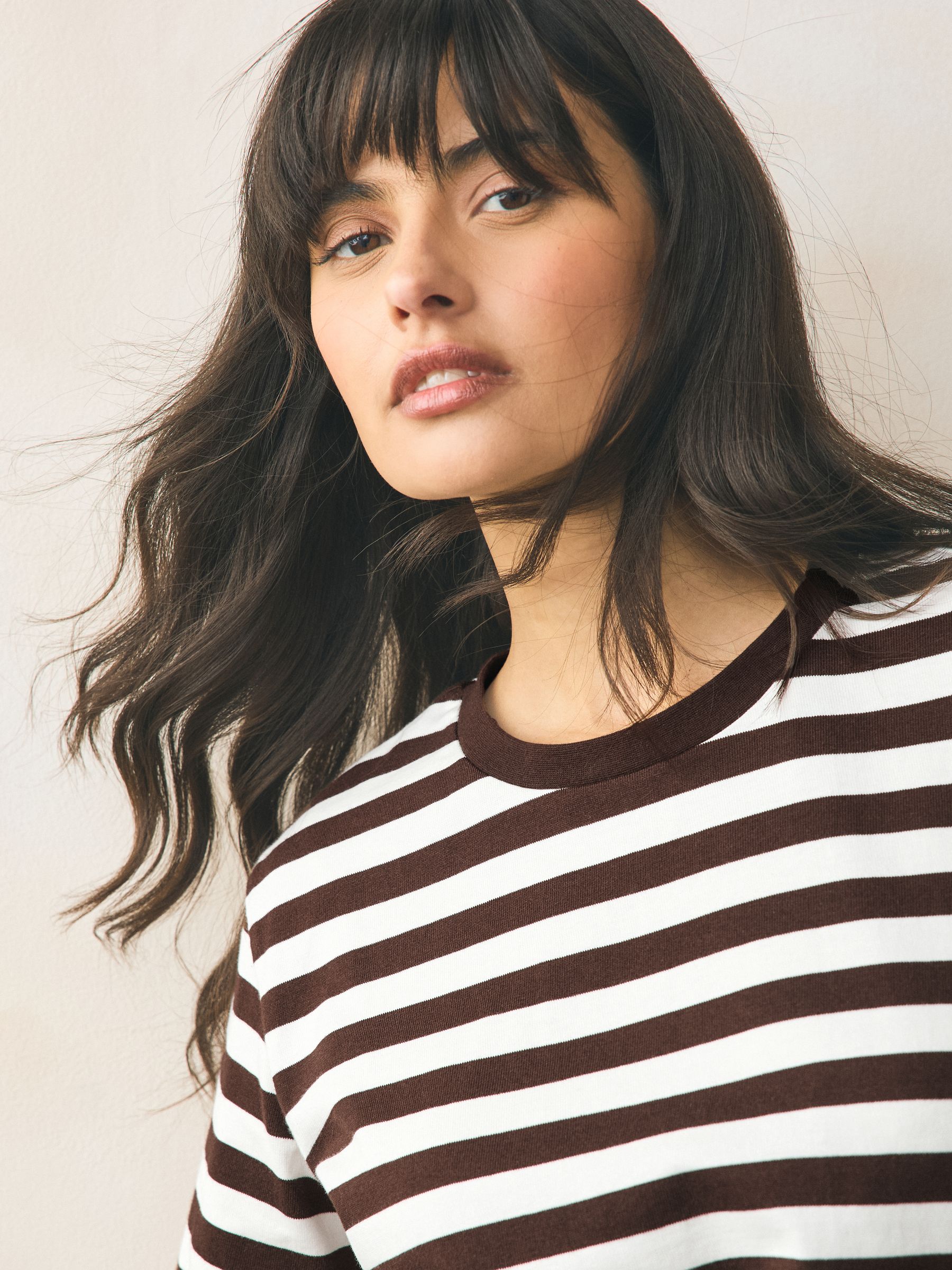 トップス sea / striped short tee / chocolate Buy The Set Chocolate Brown/Stripe/Light Blue/White 4 Pack