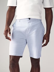 Light Blue Straight Fit Seersucker Stripe Chino Shorts - Image 1 of 10
