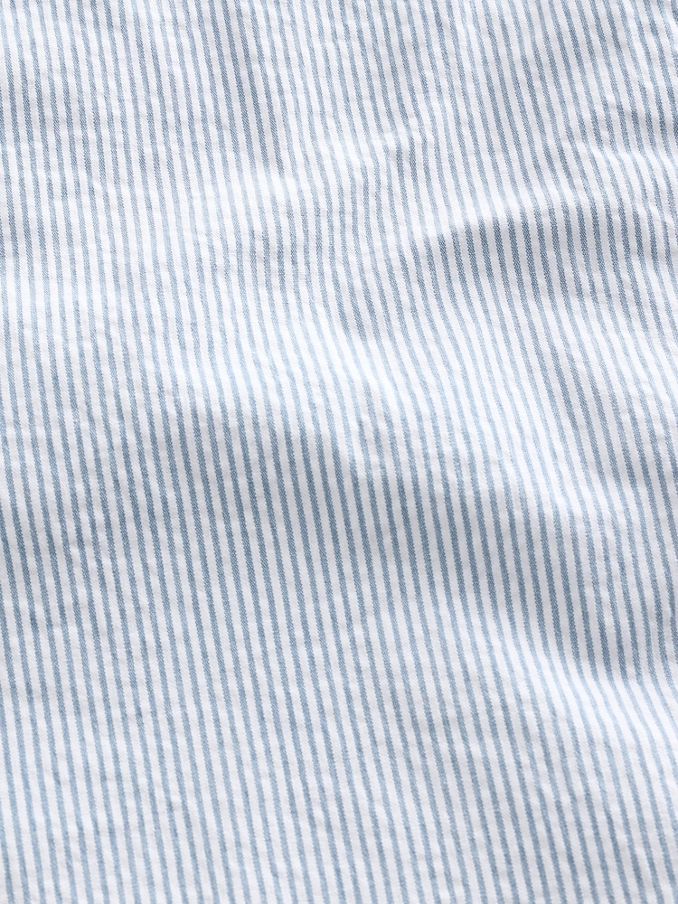 Light Blue Straight Fit Seersucker Stripe Chino Shorts - Image 10 of 10