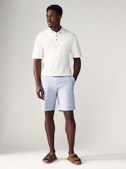 Light Blue Straight Fit Seersucker Stripe Chino Shorts - Image 2 of 10