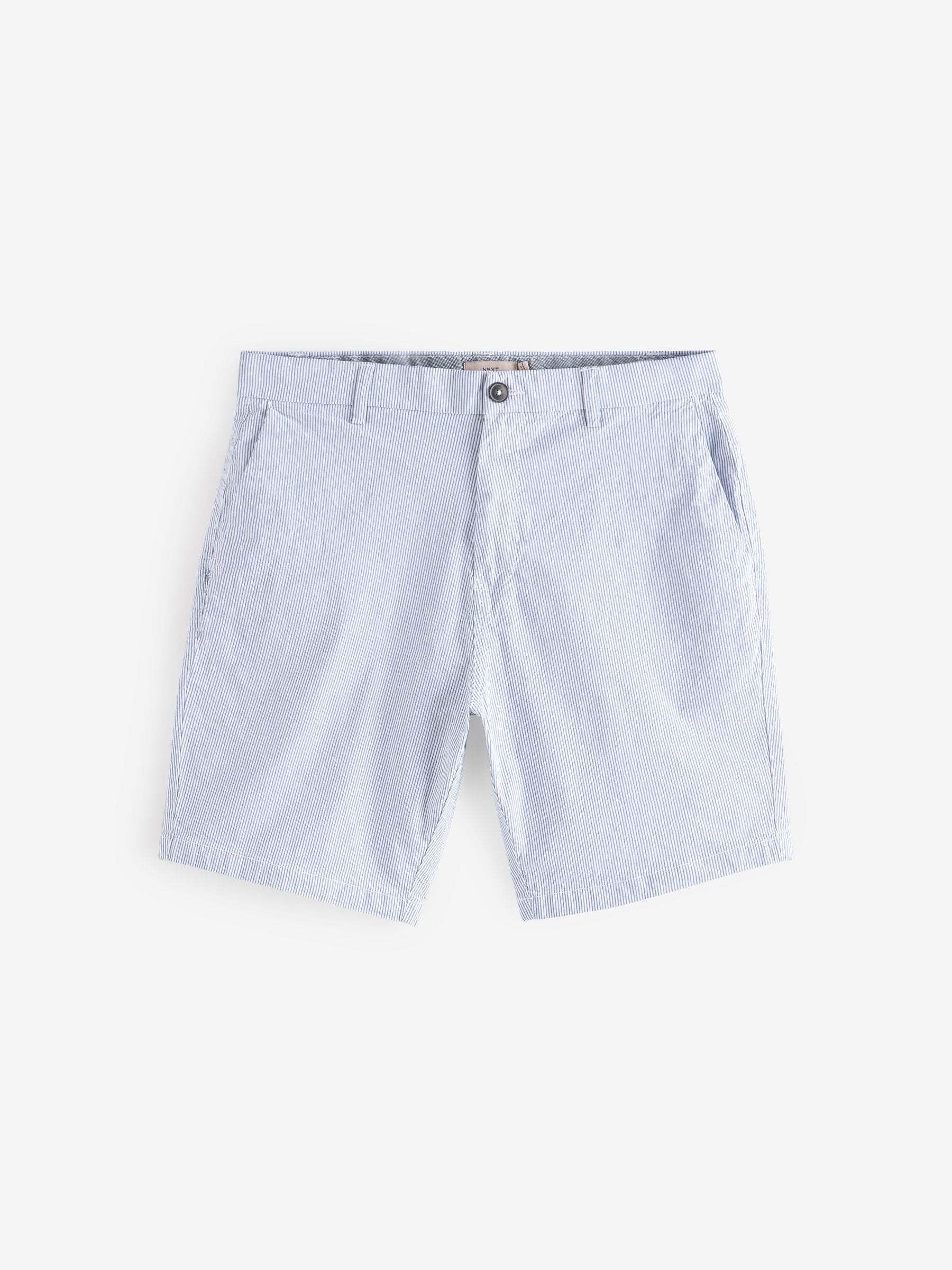 Buy Light Blue Straight Fit Seersucker Stripe Chino Shorts from