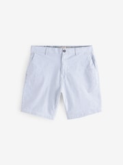 Light Blue Straight Fit Seersucker Stripe Chino Shorts - Image 6 of 10
