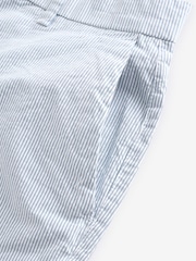 Light Blue Straight Fit Seersucker Stripe Chino Shorts - Image 7 of 10