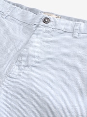 Light Blue Straight Fit Seersucker Stripe Chino Shorts - Image 8 of 10