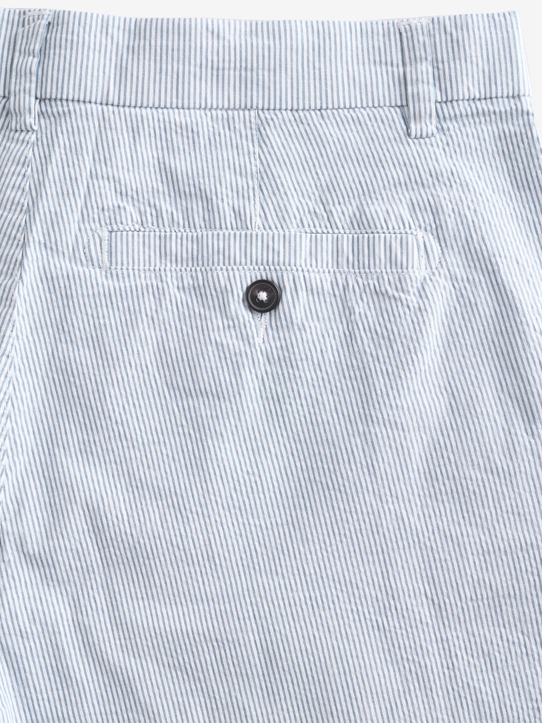 Buy Light Blue Straight Fit Seersucker Stripe Chino Shorts from