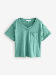 Oil Blue Oversized V-Neck Short Sleeve T-Shirt - Image 5 of 7
