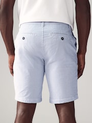 Light Blue Slim Fit Seersucker Stripe Chino Shorts - Image 2 of 9