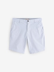 Light Blue Slim Fit Seersucker Stripe Chino Shorts - Image 5 of 9