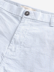 Light Blue Slim Fit Seersucker Stripe Chino Shorts - Image 7 of 9