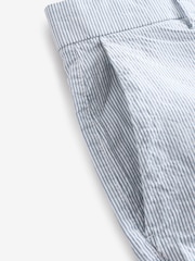 Light Blue Slim Fit Seersucker Stripe Chino Shorts - Image 9 of 9
