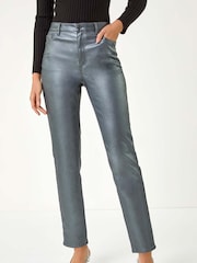 Roman Metallic Finish Mom Style Jeans - Image 1 of 6
