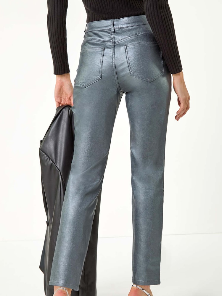 Roman Metallic Finish Mom Style Jeans - Image 3 of 6