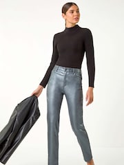 Roman Metallic Finish Mom Style Jeans - Image 5 of 6