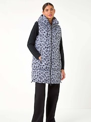 Roman Анималистический принт Longline Quilted Gilet - Image 5 of 6