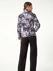 Roman Grey Floral Print Lightweight Quilted Coat - Image 2 of 5