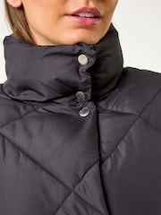 Roman Black Diamond Quilted Puffer Coat - Image 5 of 5