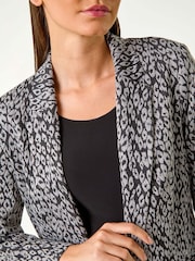 Roman Grey Animal Print Ponte Blazer - Image 5 of 5
