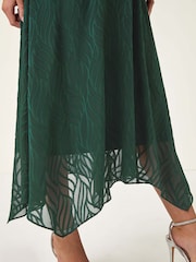 Roman Green Petite Front Twist Jacquard Dress - Image 5 of 5