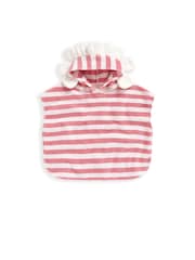 Mamas & Papas Pink 100% Cotton Flower Hood Poncho - Image 1 of 2