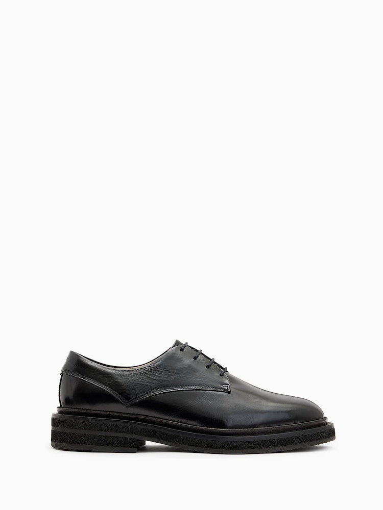 AllSaints Black Escher Derby Shoes - Image 1 of 5