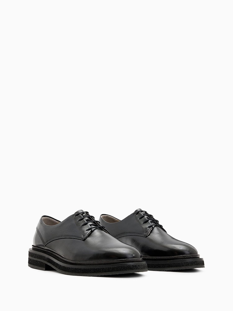 AllSaints Black Escher Derby Shoes - Image 2 of 5