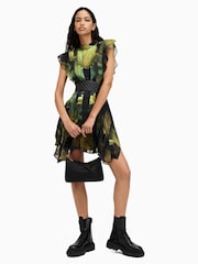 AllSaints Green Fleur Dress - Image 2 of 7