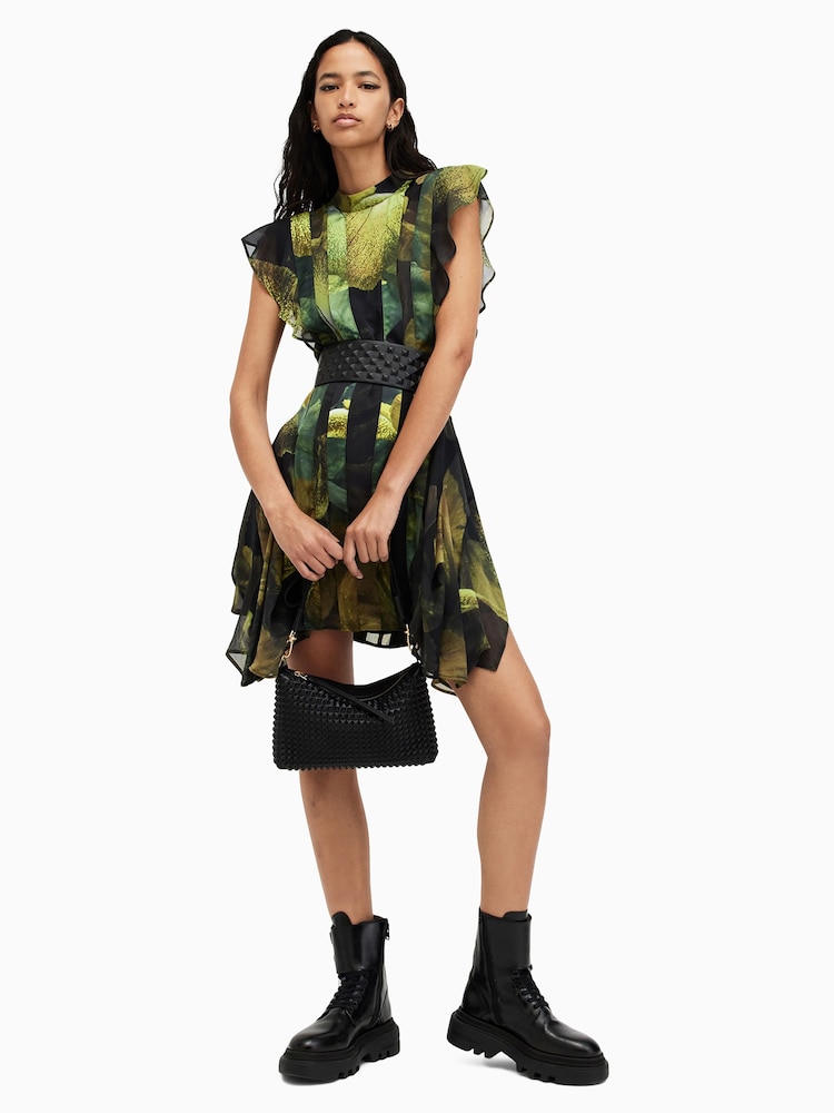 AllSaints Green Fleur Dress - Image 2 of 7