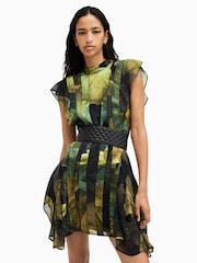 AllSaints Green Fleur Dress - Image 3 of 7