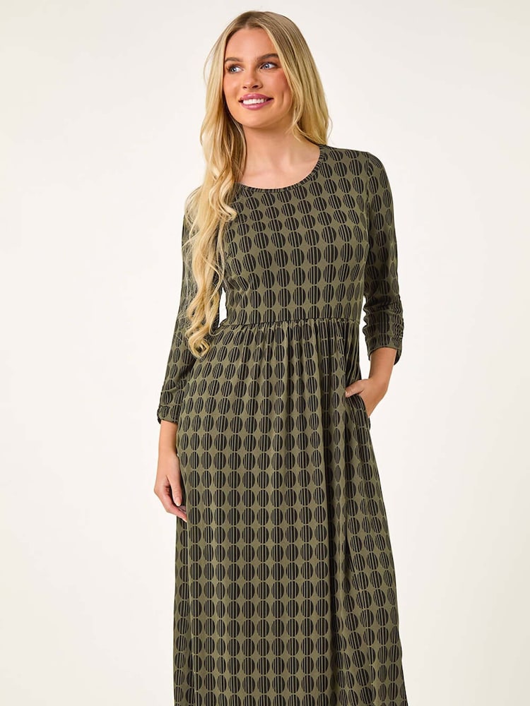 Roman Green Petite Geometric Spot Midi Dress - Image 1 of 5
