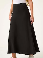 Roman Black Petite Stretch Knitted Midi Skirt - Image 1 of 5