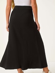 Roman Black Petite Stretch Knitted Midi Skirt - Image 2 of 5