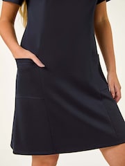 Roman Blue Petite Stretch Ponte Detail Dress - Image 4 of 4