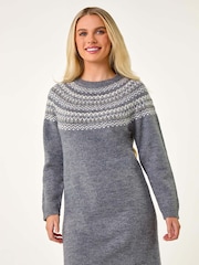 Roman Grey Petite Knit Jumper Dress - Image 1 of 5