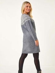Roman Grey Petite Knit Jumper Dress - Image 2 of 5