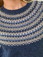 Roman Blue Petite Metallic Pattern Knit Jumper - Image 5 of 5