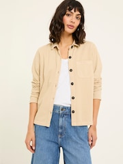 FatFace Jess Natural 100% Cotton Jersey Shirt - Image 1 of 6
