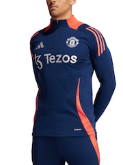adidas Blue Manchester United Football Shirts - Image 1 of 3