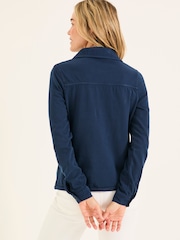 FatFace Jess Navy Popover Jersey Shirt - Image 2 of 5