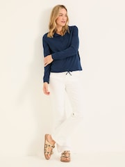 FatFace Jess Navy Popover Jersey Shirt - Image 3 of 5