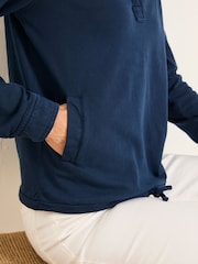 FatFace Jess Navy Popover Jersey Shirt - Image 4 of 5