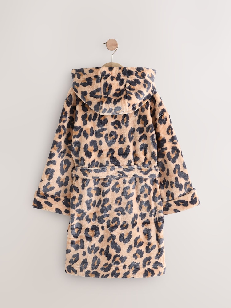 Brown Animal Print Robe (5-16yrs) - Image 2 of 4 Brown Animal Print Robe (5-16yrs) - Image 2 of 4