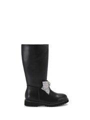 Kurt Geiger London Junior Mini Kensington High Leg Bow Black Boots - Image 1 of 4