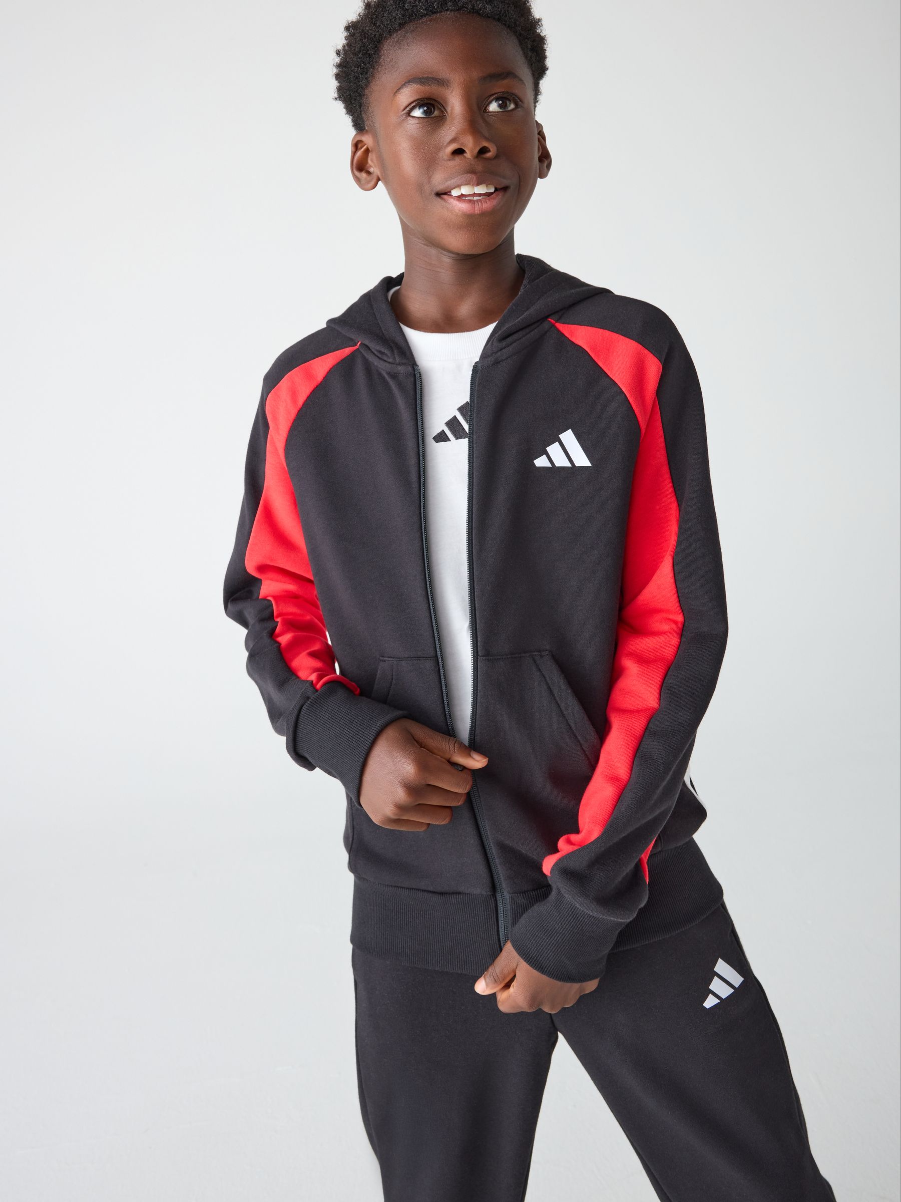 Buy adidas Black/Red Seasonal Essentials Colourblock Kids