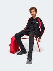 adidas Black/Red Colour Block Tracksuit - Image 3 of 8