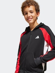 adidas Black/Red Colour Block Tracksuit - Image 4 of 8